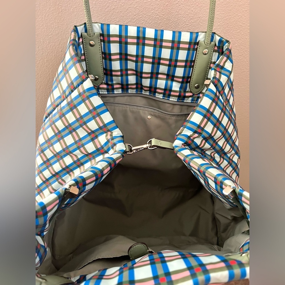 Kate Spade Everything Puffy Plaid Large Tote Bag - Picture 4 of 7